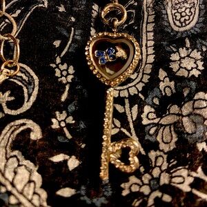 Locket Charm Skeleton Key Necklace